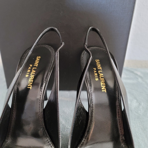 Saint Laurent sling back patent mid heels - Picture 9 of 10